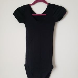 Black short sleeve bodysuit
